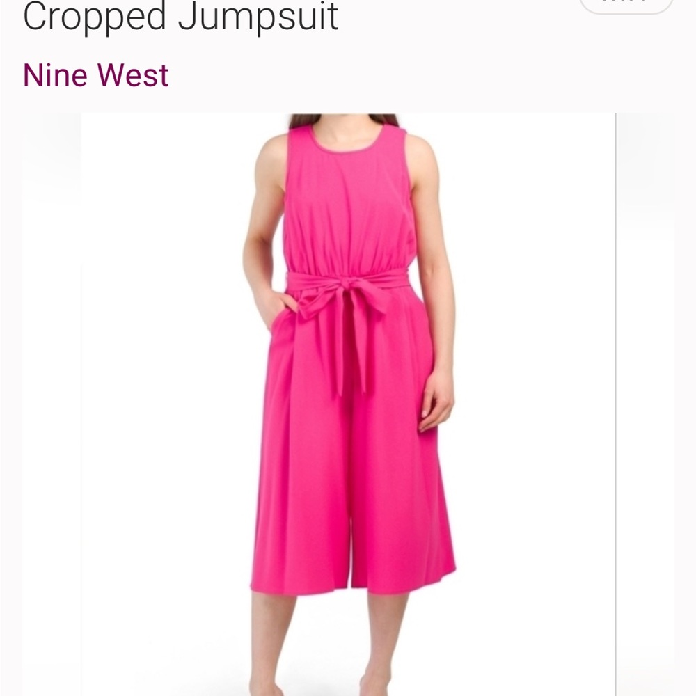 Nine West Pink Cropped Jumpsuit
